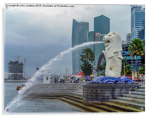  The Merlion of Singapore City Acrylic by colin chalkley