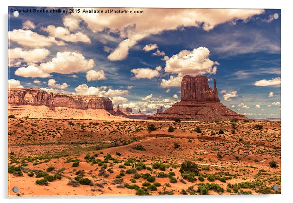 West Mitten Butte - Monument Valley - Arizona USA Acrylic by colin chalkley