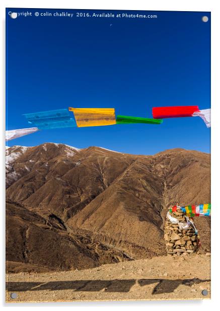 Prayer Flags in Tibet Acrylic by colin chalkley