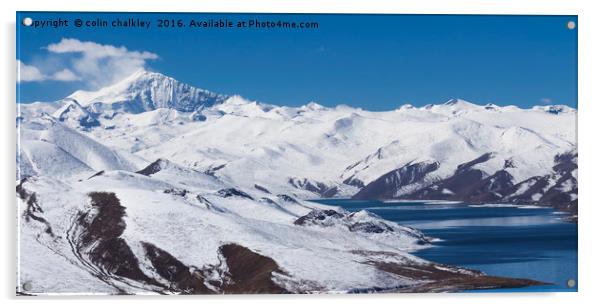Yamdrok Lake - Tibet Acrylic by colin chalkley