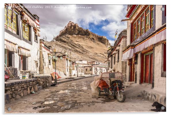 Gyantse Sidestreet, Tibet Acrylic by colin chalkley