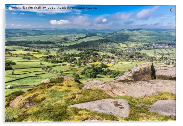 Derbyshire Landscape - Curbar Edge Acrylic by colin chalkley