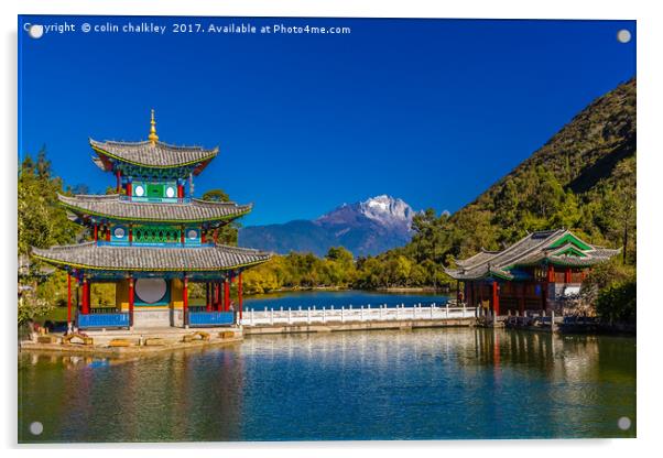 Black Dragon Lake - Lijiang, China Acrylic by colin chalkley