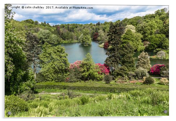 Stourhead Garden in Wiltshire Acrylic by colin chalkley