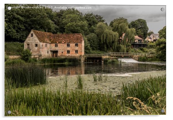 Sturminster Mill on the River Stour Acrylic by colin chalkley