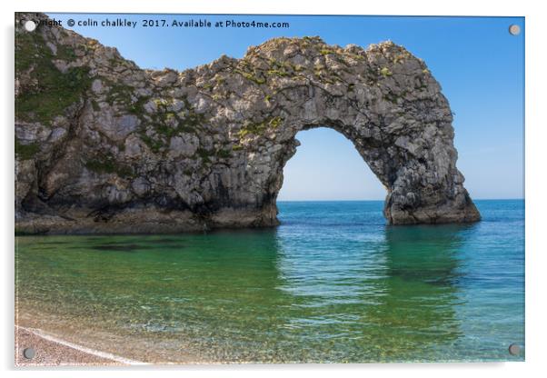 Durdle Dor on the Dorset Coast Acrylic by colin chalkley