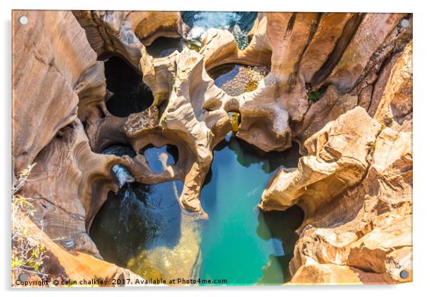 Bourkes Luck Potholes - South Africa Acrylic by colin chalkley