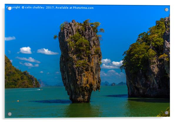 Phang Nga Bay Thailand Acrylic by colin chalkley