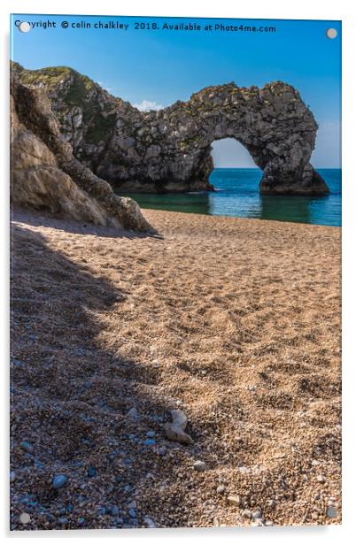 Durdle Dor on the Dorset Coast Acrylic by colin chalkley