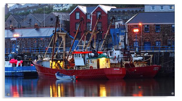  Milford Docks Acrylic by Barrie Foster