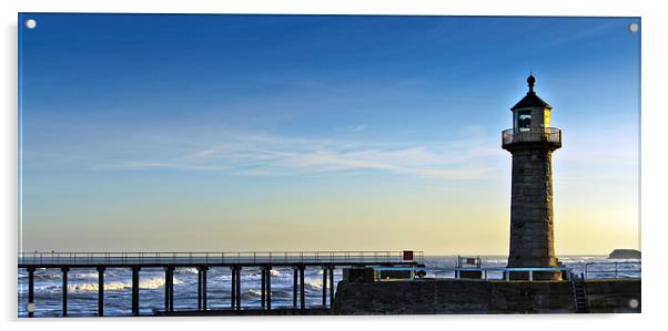 Whitby South Pier Acrylic by Gary Roylance