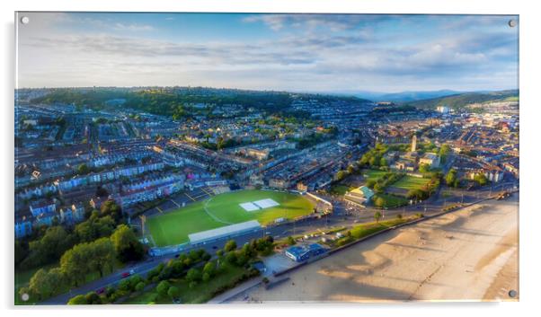St Helen's Rugby and Cricket Ground Acrylic by Leighton Collins