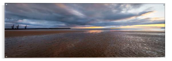 Aberavon Beach panorama Acrylic by Leighton Collins