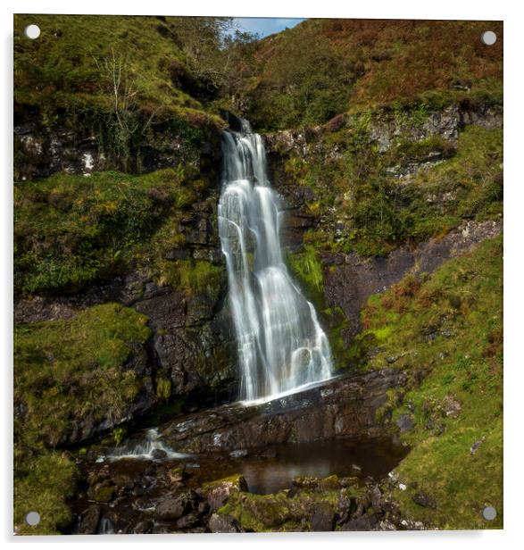 Brecon Beacons Bannau Brycheiniog waterfall Acrylic by Leighton Collins
