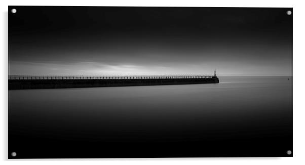 East pier Swansea Acrylic by Leighton Collins