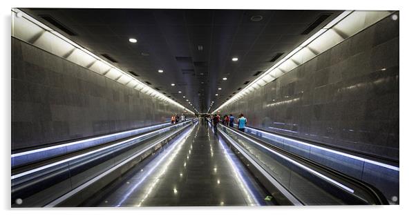  Barcelona subway Acrylic by Leighton Collins