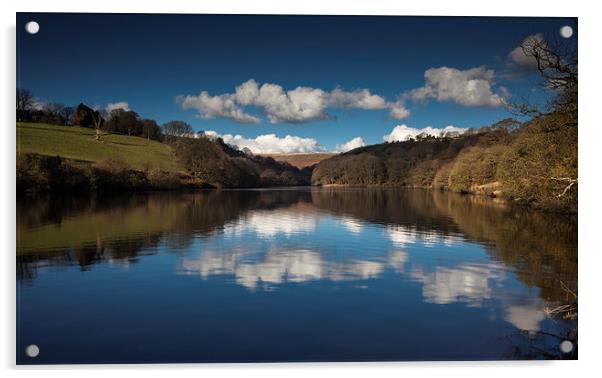 Lower Lliw valley reservoir Acrylic by Leighton Collins