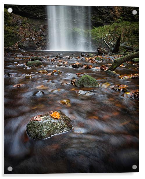  Henrhyd Falls Sgwd Henrhyd south Wales Acrylic by Leighton Collins