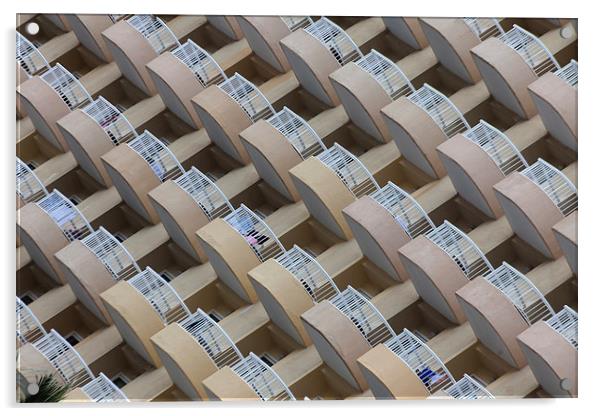  Symmetrical hotel balconies Acrylic by Leighton Collins