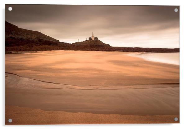  Mumbles lighthouse Swansea Acrylic by Leighton Collins