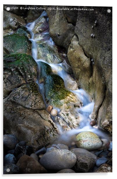 Water and rocks Acrylic by Leighton Collins