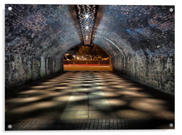 Late night tunnel Acrylic by Leighton Collins