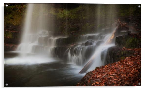Sgwd yr Eira waterfall Acrylic by Leighton Collins