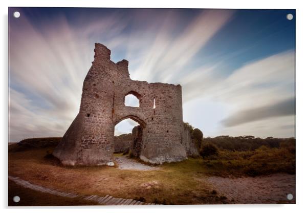 Pennard Castle ruins Acrylic by Leighton Collins