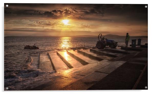 Lifeboat launch at Aberavon Acrylic by Leighton Collins