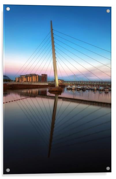 Swansea Millennium bridge  Acrylic by Leighton Collins