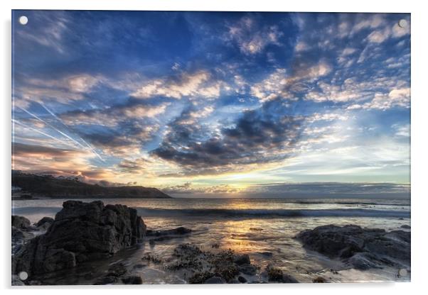 Gower peninsula sunrise Acrylic by Leighton Collins