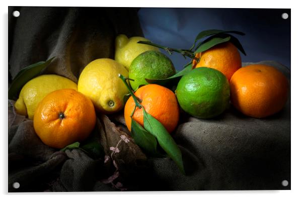 Lemons, limes and satsumas Acrylic by Leighton Collins