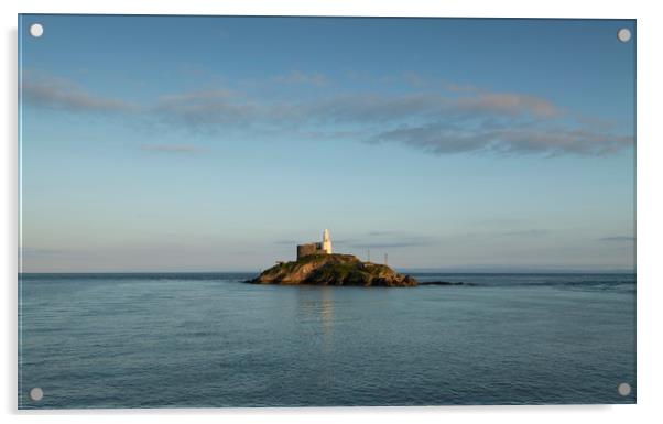 Mumbles Lighthouse island Acrylic by Leighton Collins