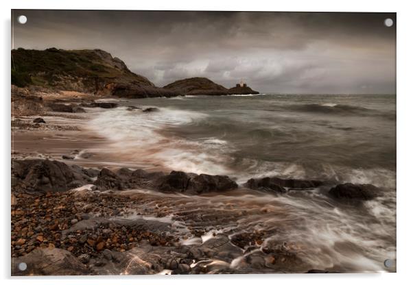 Waves on Bracelet Bay Acrylic by Leighton Collins