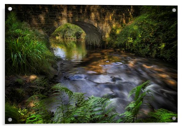 Bridge over the Afon Llan river Acrylic by Leighton Collins