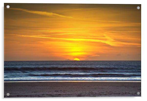 Sunset at Aberavon beach Acrylic by Leighton Collins