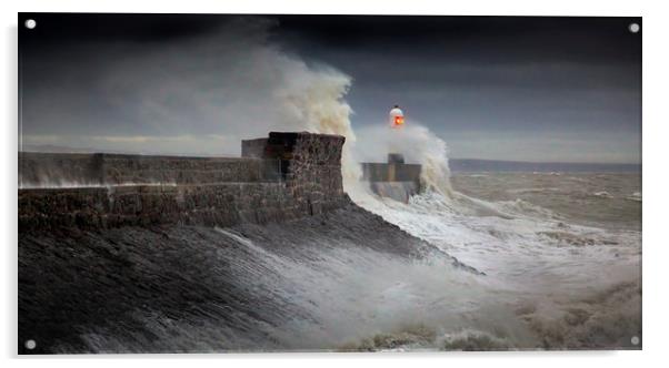 Storm Ciara reaches the Welsh coast Acrylic by Leighton Collins