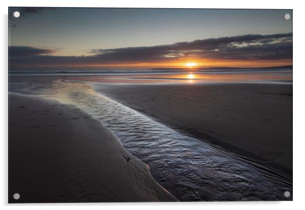 Aberavon beach sunset Acrylic by Leighton Collins