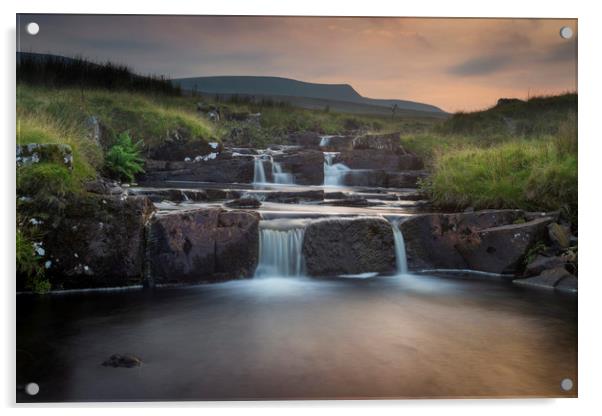 Sunset on the river Tawe Acrylic by Leighton Collins