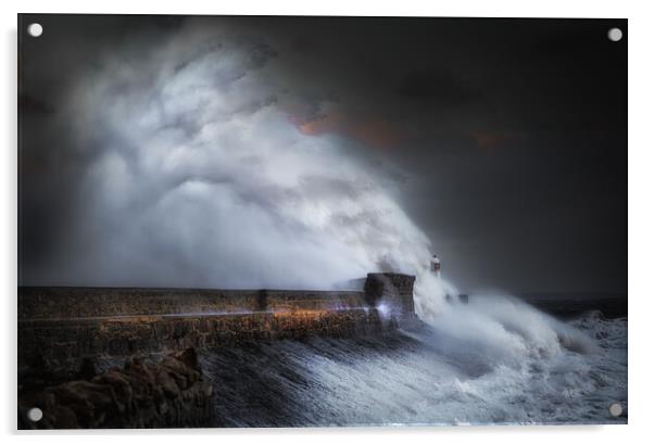 Hurricane Ophelia at Porthcawl  Acrylic by Leighton Collins