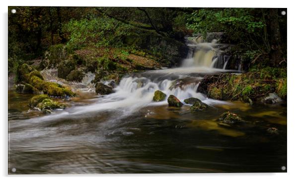 Elan river waterfall Acrylic by Leighton Collins