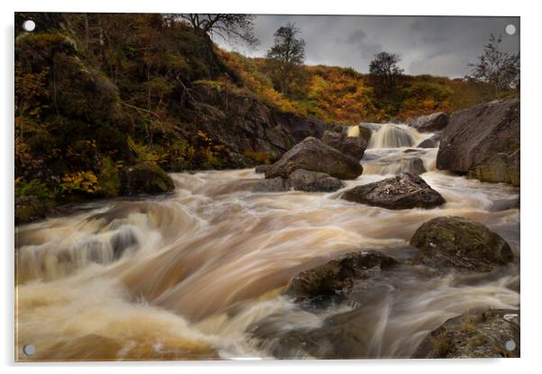 Elan valley watercourse Acrylic by Leighton Collins