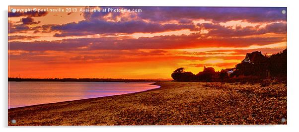 sunset over west mersea Acrylic by paul neville