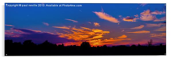 sunset Acrylic by paul neville