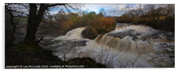 Falls of The Clyde at Bonnington Weir Acrylic by Les McLuckie