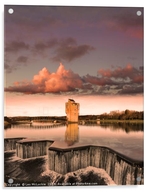 Majestic Sunset at Strathclyde Park Acrylic by Les McLuckie