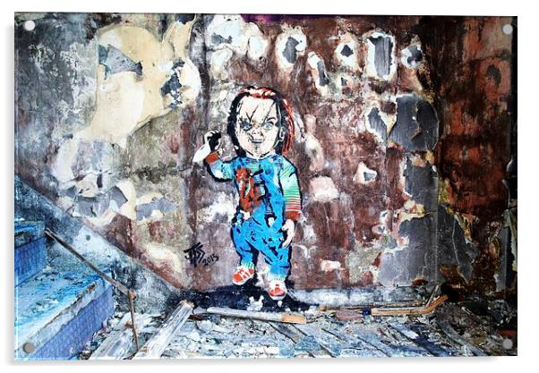 Heres Chucky Acrylic by Pete Moyes
