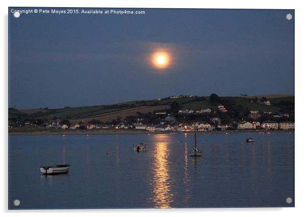 Full Moon over Instow  Acrylic by Pete Moyes