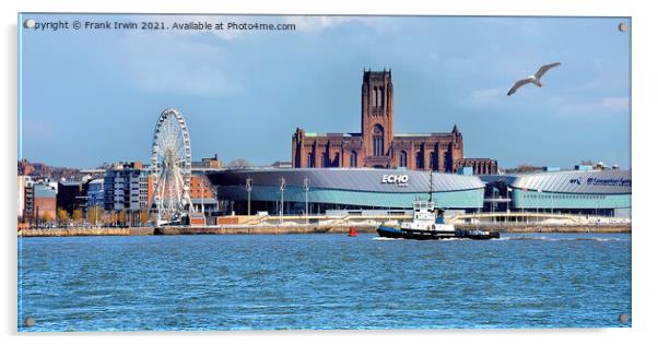 Looking across the Mersey to Liverpool's Anglican Cathedral Acrylic by Frank Irwin