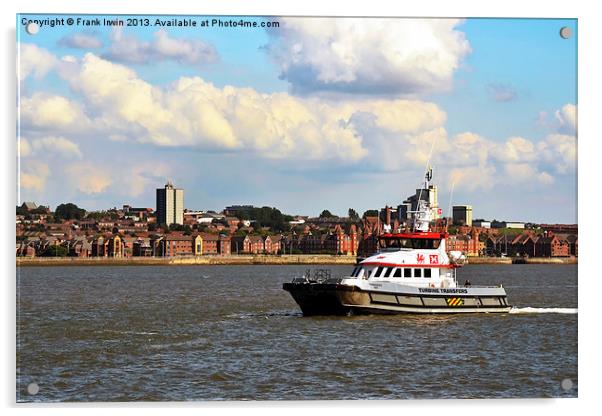 A turbine support vessel in the Mersey Acrylic by Frank Irwin